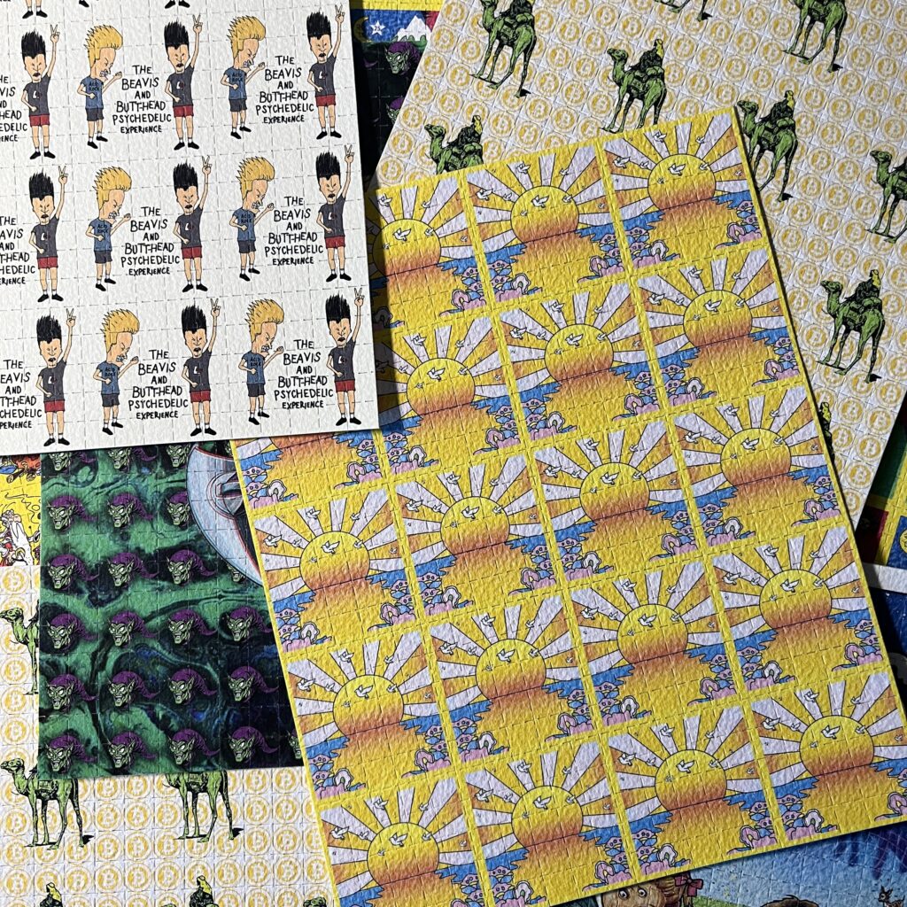 blotter art shop, blotter art, blotter art California sunshine, blotter art Hofmann, bicycle day, psychedelic art, LSD art, Albert Hofmann art, vintage blotter prints, collectible blotter art, psychedelic prints, bicycle day art, acid art, blotter paper art